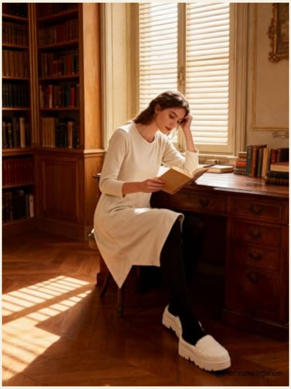 Women's Swing Tunic Top 3/4 Sleeve Loose T-Shirt Dress - Picture 3 of 7